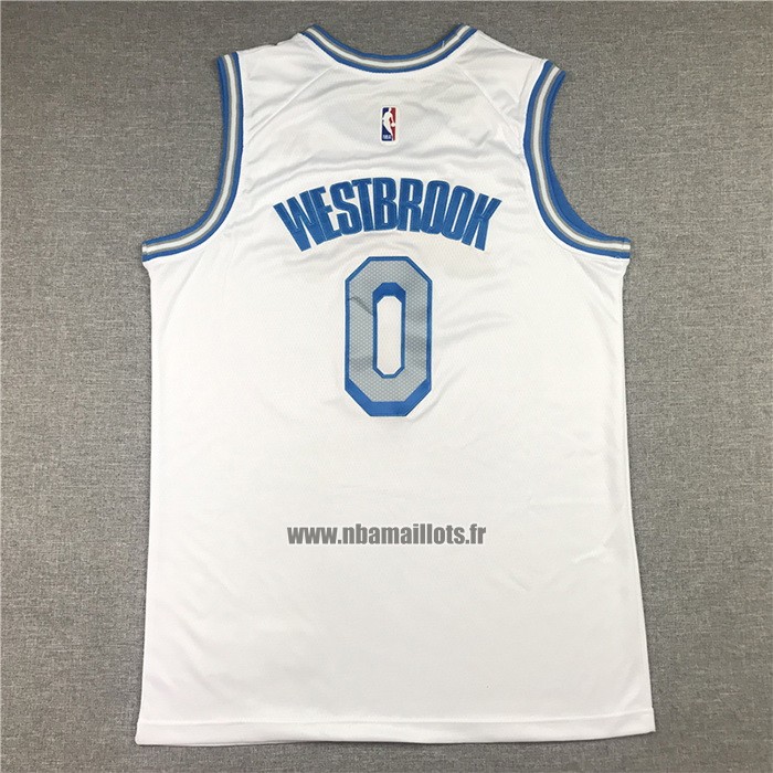 Maillot Los Angeles Lakers Russell Westbrook NO 0 Ville 2020-21 Blanc